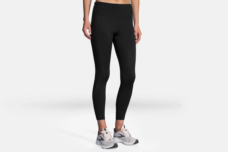 Womens Brooks Method 7/8 Tight Bottoms Black | 918037-YWZ